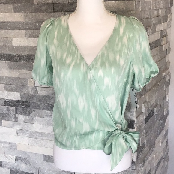 NWT NINE WEST NAVY BLUE CAREER TOP BLOUSE SIZE L SIZE XL $59